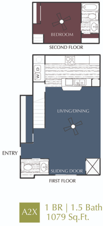 Emilia 1 bedroom 1 bath apartment at Marcella at Gateway