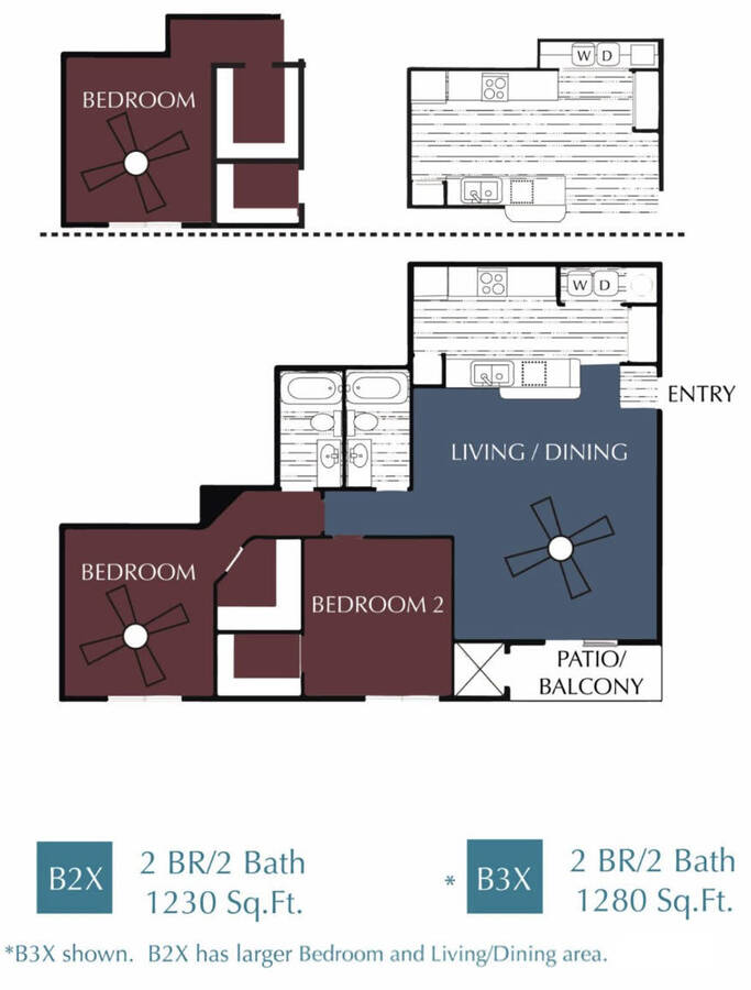 Emilia 1 bedroom 1 bath apartment at Marcella at Gateway