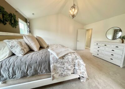 Photo of the Owner's Suite at the Elmsted model in Castleton by Boyd Homes showing vaulted ceiling and huge open space