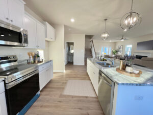 Photo of the furnished kitchen inside the Juniper Lot 46 Section 6 Castleton in Henrico VA